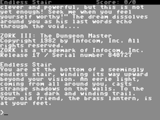 Zork III Dungeon Master title screen for Commodore 64